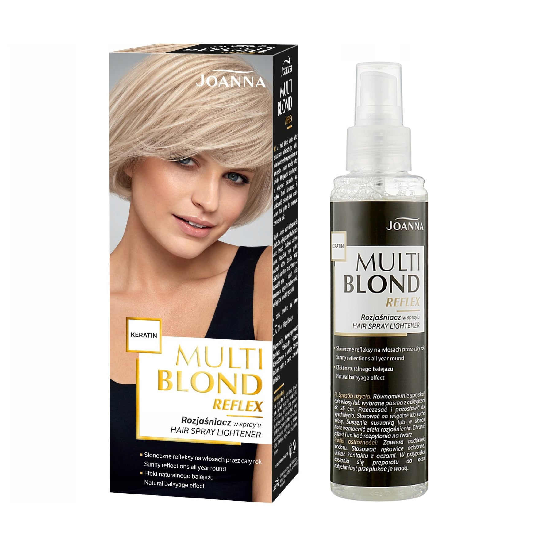 Уцінка! Спрей для освітлення волосся Joanna Multi Blond Spray з кератином, 150 мл